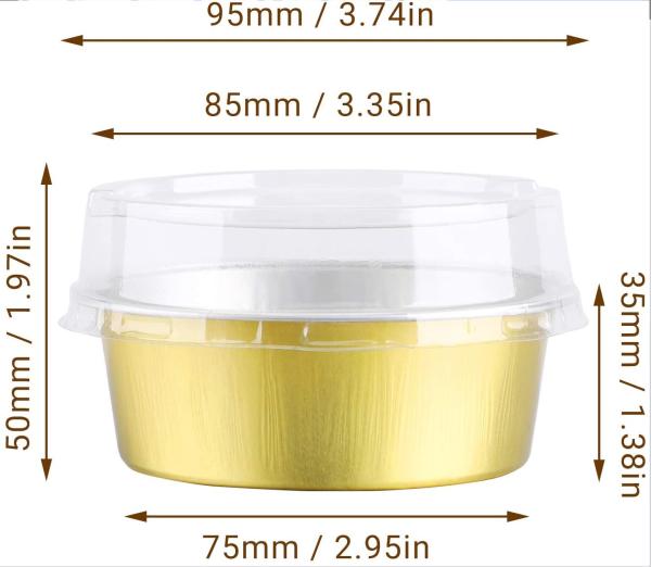 Custom Grease Proof Gold Metallic Cupcake Liners Aluminum Foil Muffin Baking Mold