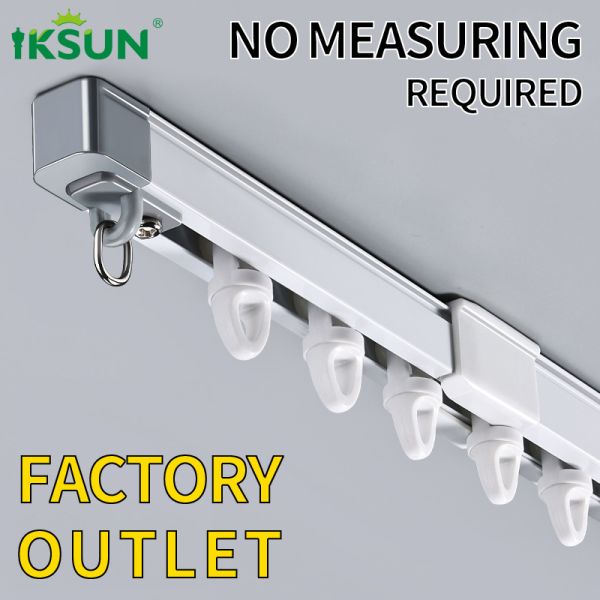 0.7-4.5m Stretchable Aluminium Telescopic Curtain Track Adjustable Rail For Living Room