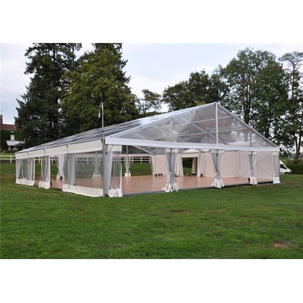 Posh Permanent Transparent Garden Party Tent Clear White 10m X25m