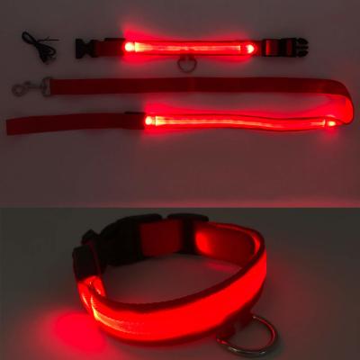 Coleira de cão ajustável USB recarregável, acima coleira de cão leve do diodo emissor de luz de 3 modos do Natal