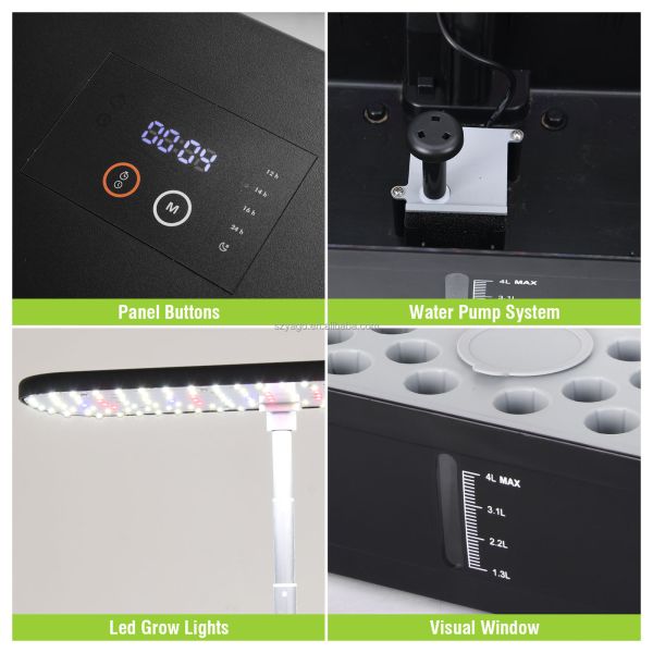 52-Pod Indoor Hydroponic Garden System with Smart Grow Light and Automatic Watering for Home Vegetable & Herb Growing