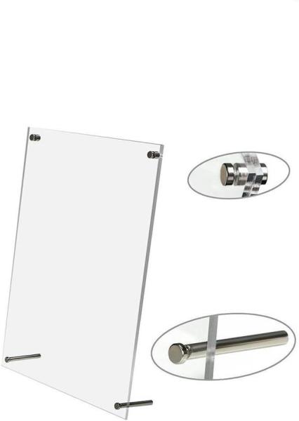 8.5'' X 11'' Modern Acrylic Photo Frame Free Standing Assembled With Metal Pegs