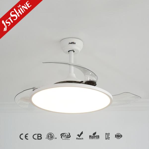 42 Inch 6 Speeds Dimmable Led Invisible Ceiling Fan With Light 3 Pc Blades