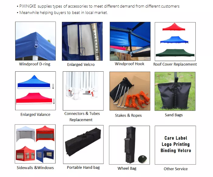 PA Coated Polyester Custom Printing Logo Aluminum Waterproof Toldo 3x3 Outdoor Tent