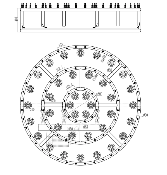 Проект фонтана декоративной нержавеющей стали 2М музыкальный