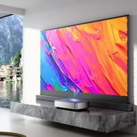 120 pulgadas de piso de la pantalla de elevación eléctrica Ultra corto proyector láser pantalla