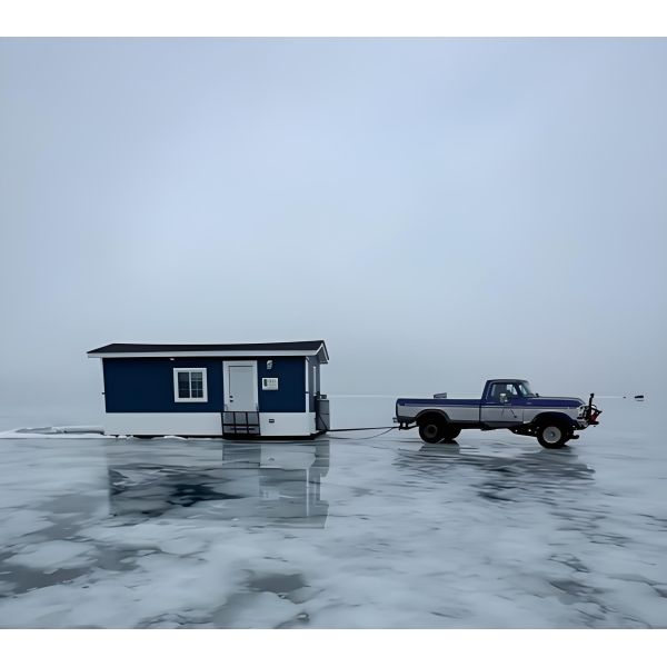 Trailer Mobile Prefab Home with Bathroom and Bedroom, Windproof Waterproof Earthquake-resistant, 5.68*2.68*2.48 Meter Inner Size