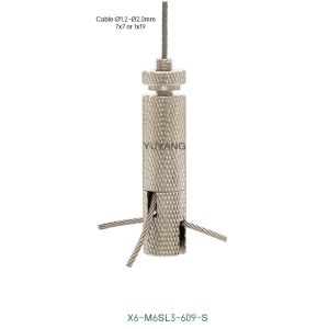 Y Shaped Cross Lighting Suspension Cable Grippers With Knobbed Safety Nut X6-609-S