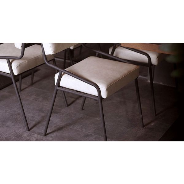 Non Slip Modern Metal Dining Chairs , Leather Dining Chairs With Metal Legs