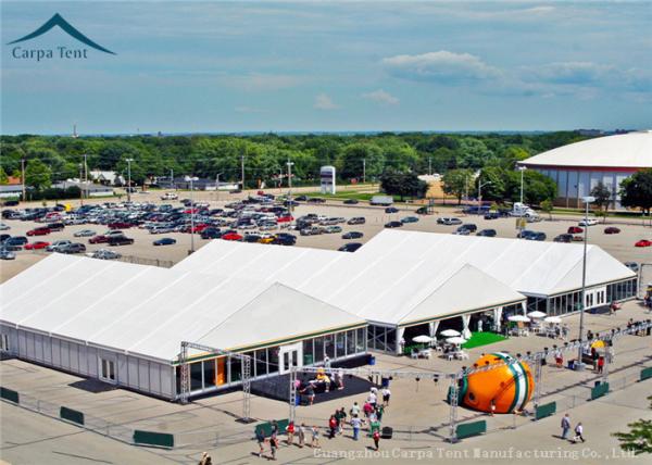 Outdoor Big White Exhibition Fair Canopy Tents Wooden Floor 45m*65m