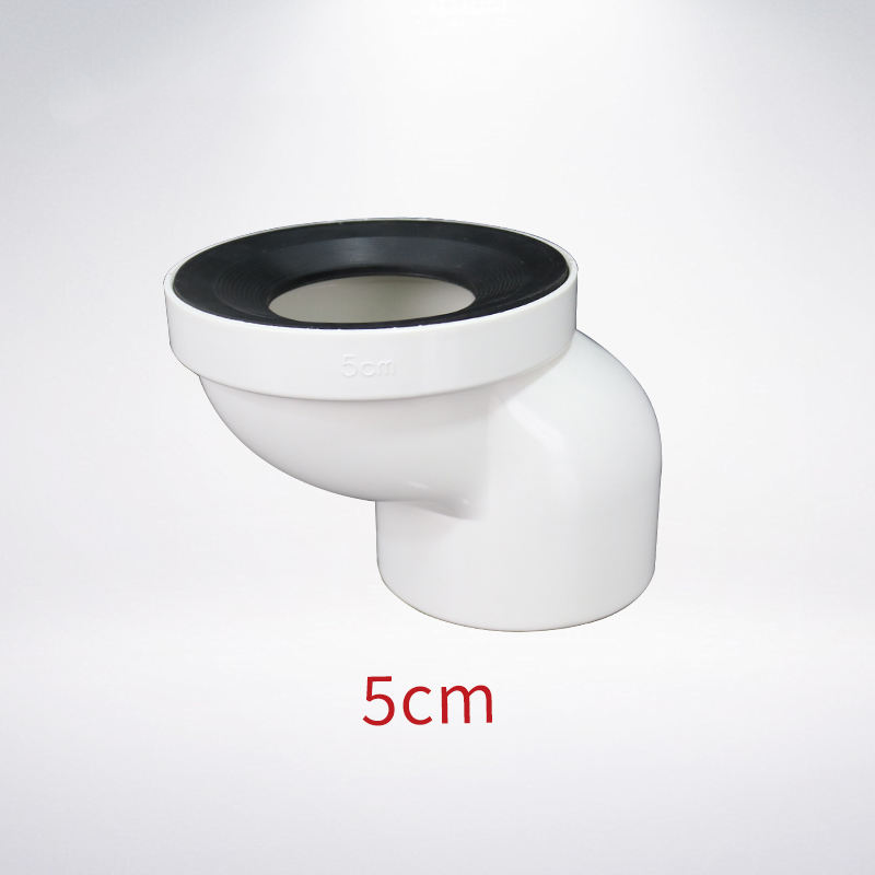 the white pvc toilet positioner pipe fitting with rubber ring directly discharges water.