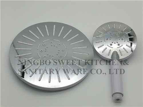 chrome plating shower head hand shower set round overhead shower rain shower ABS bathroom shower