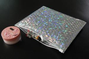 Saco plástico de bolhas holográfico 250x180mm brilhante Reclosable do zíper do