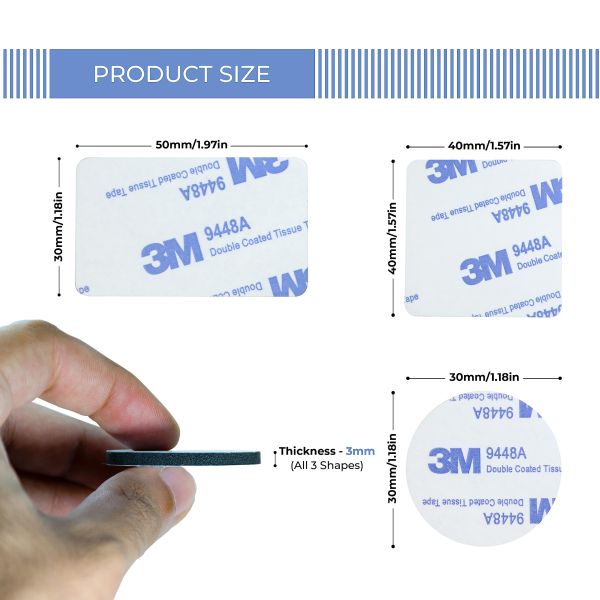 Heavy Duty Double Sided Tape Super Extra Sticky Adhesive Wall Decals Includes Square Rectangular Shapes Made of EVA Foam