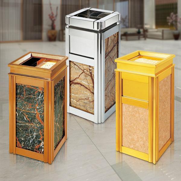 Customized Hotel Lobby Trash Cans Stainless Steel Trash Can For Shopping Mall Corridor
