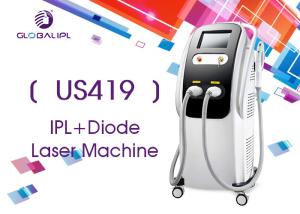 Máquina do laser da remoção do cabelo do diodo de 2 punhos com branco/preto