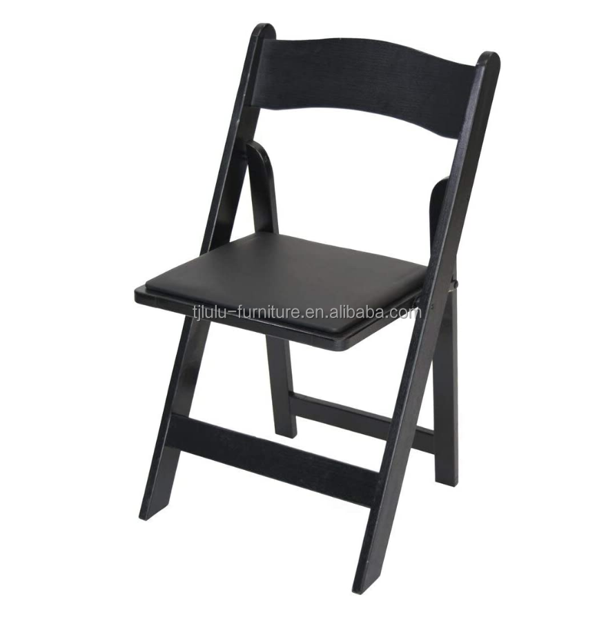 Silla plegable de madera sólida con tapicería natural nórdica moderna para restaurante Hotel Muebles de comedor Restaurante