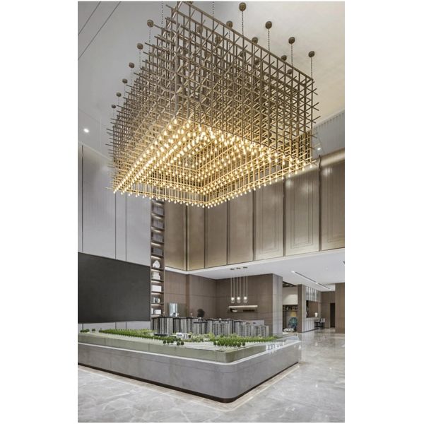 E12/E14 Bulbs Hotel Lobby Люстра Металлическая современная люстра
