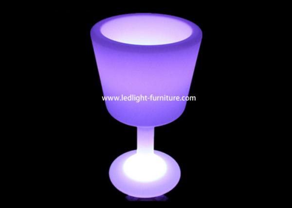 Material plástico dado forma vidro do PE do refrigerador do partido da cubeta de gelo do diodo emissor de luz do RGB para o clube noturno