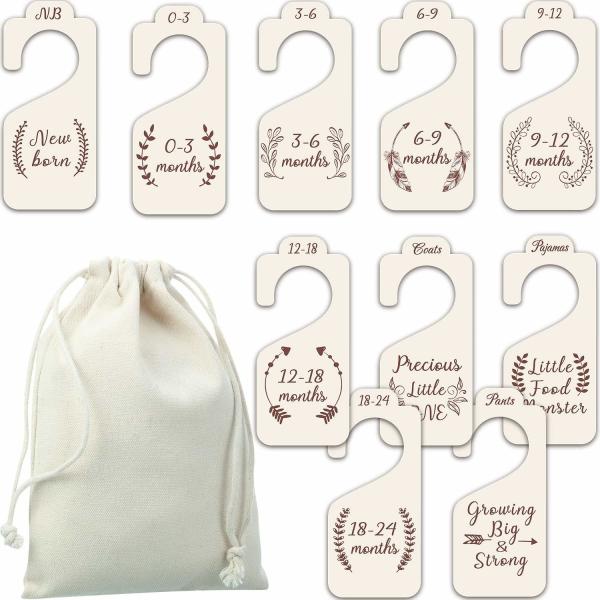Hot Selling Eco-friendly Wooden Baby Closet Dividers Hanging Set  For Newborn Gift