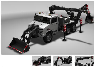 Emergency  Excavator Machine / Excavator Vehicle Remove The Barricade With Telescopic Boom
