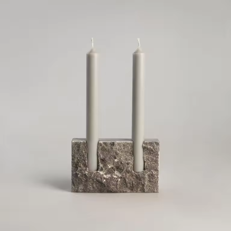 Christmas Home Decor Candle Holder Natural Stone Decorating Travertine Marble Holder