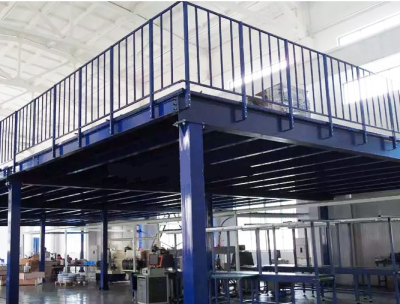 Heavy Duty Steel Platform System with Fully Bolted Structure and Customizable Flooring Options for Warehouse Mezzanine