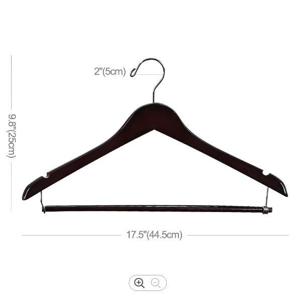 17.5 Inches Childrens Wooden Clothes Hangers Brown Wide Shoulder Wooden Hangers