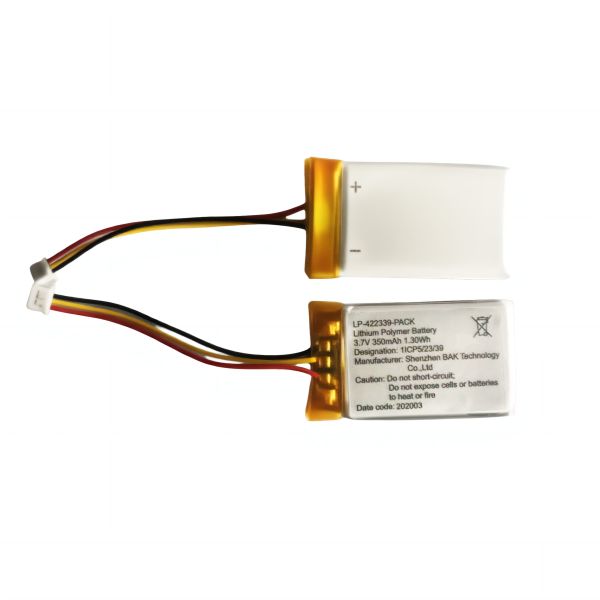 3.7V 350mAh LP-422339-PACK Li-Polymer Battery for Smart Wearables & IoT Devices