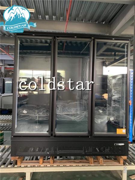 Supermarket 3 glass doors refrigerator drink display cooler yogurt milk refrigerator showcase
