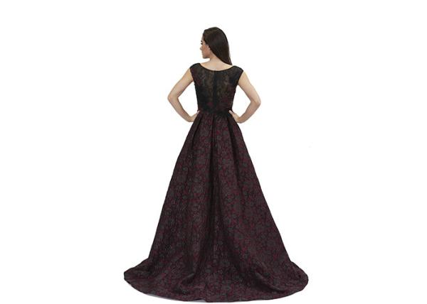 Beading Sequin Vintage Middle Eastern Evening Dresses Marroon Color Floor Length