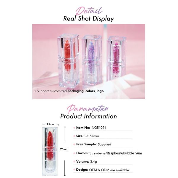 Sleek Vegan Natural Lipstick Smooth Colorful Marbling Water Resistant Lipstick