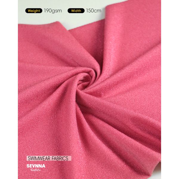 Eco Friendly Swimwear Fabric with 150cm Width Silver Lurex and GRS Certified for Sustainable Swimwear