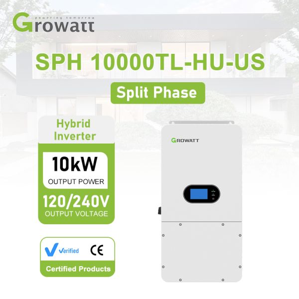 Growatt Inverters 10Kw 12Kw Split Phase Off Grid Hybrid Pure Sine Wave Inverter