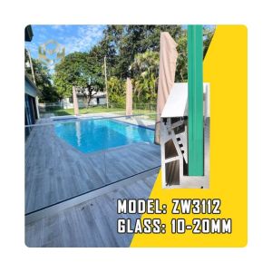 Modern Outdoor Aluminum Glass Fence with Tempered and Laminated Glass, 1200Pa Wind Load Resistance, and Anodizing and Powder Coating