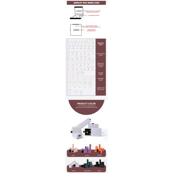 Caja de joyería rectangular Caja de joyería de papel cuadrado ecológico