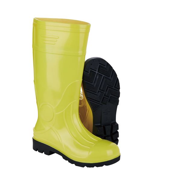 Botas de lluvia industriales RB116 de suela media de PVC para adultos con punta de acero y resistencia a las perforaciones