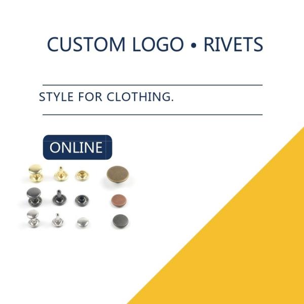 O logotipo feito sob encomenda do bolso pequeno das calças de brim do tamanho/rebite de bronze das calças de brim do metal/rebite 2 do volume parte a roupa de couro