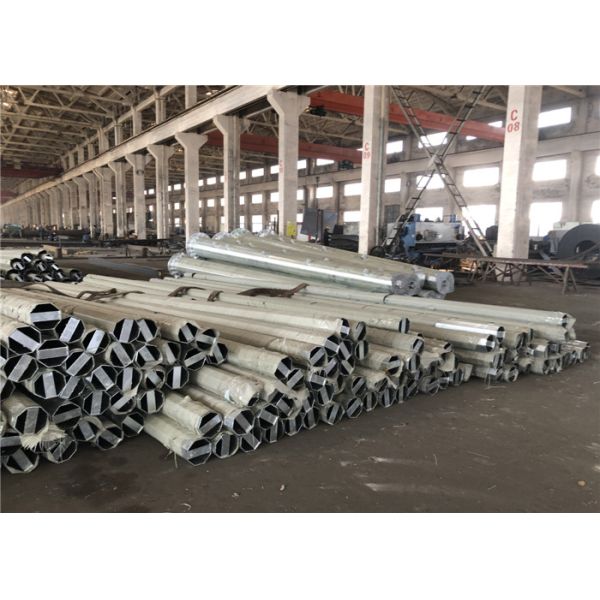 220KV Q460 Round Galvanised Steel Posts Bitumen Painted