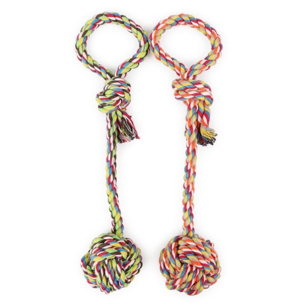 Hand Pull Chew Long Tail Ball Toy Strong Cotton Rope Dog Toy