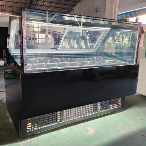 16 Pans Ice Cream Display Freezer Catering Equipment For Stores