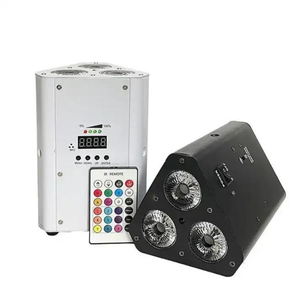 Rechargeable 3*18w 6in1 Rgbwa UV Wedding Up Lights Led Battery Powered Wireless Dmx