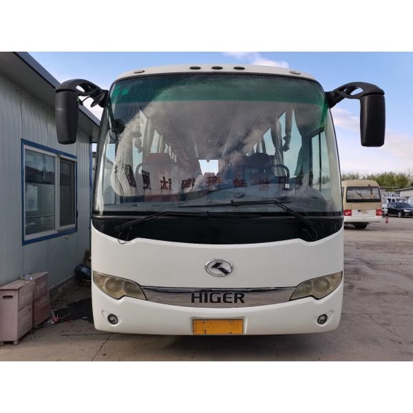 Used Higer Bus KLQ6856 37 Seats Steel Chassis Rear Yuchai Engine Left hand Drive Good Condition with AC