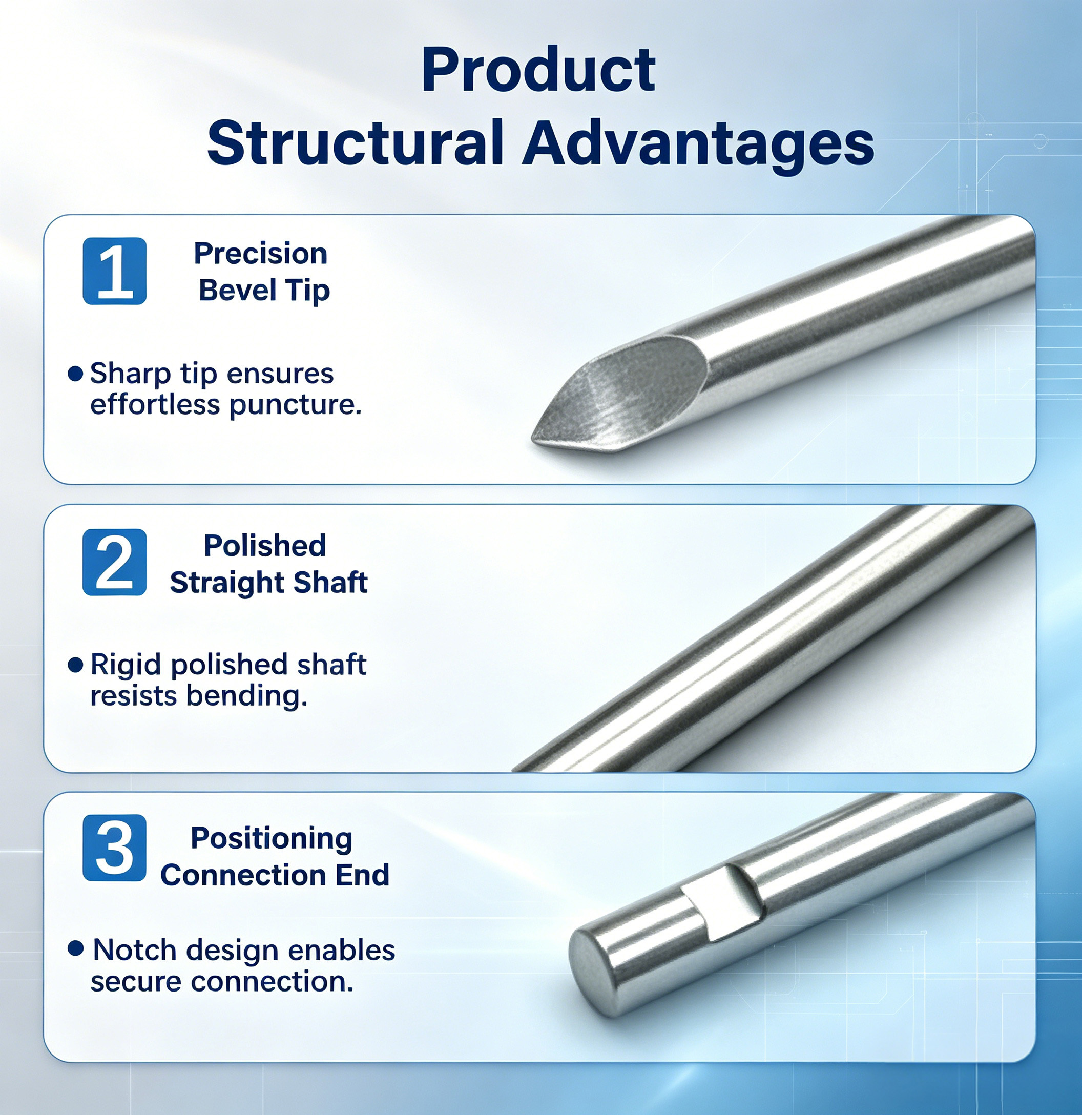 Customized Precision Piercing Bottle Access Needle With Slotted Rear End