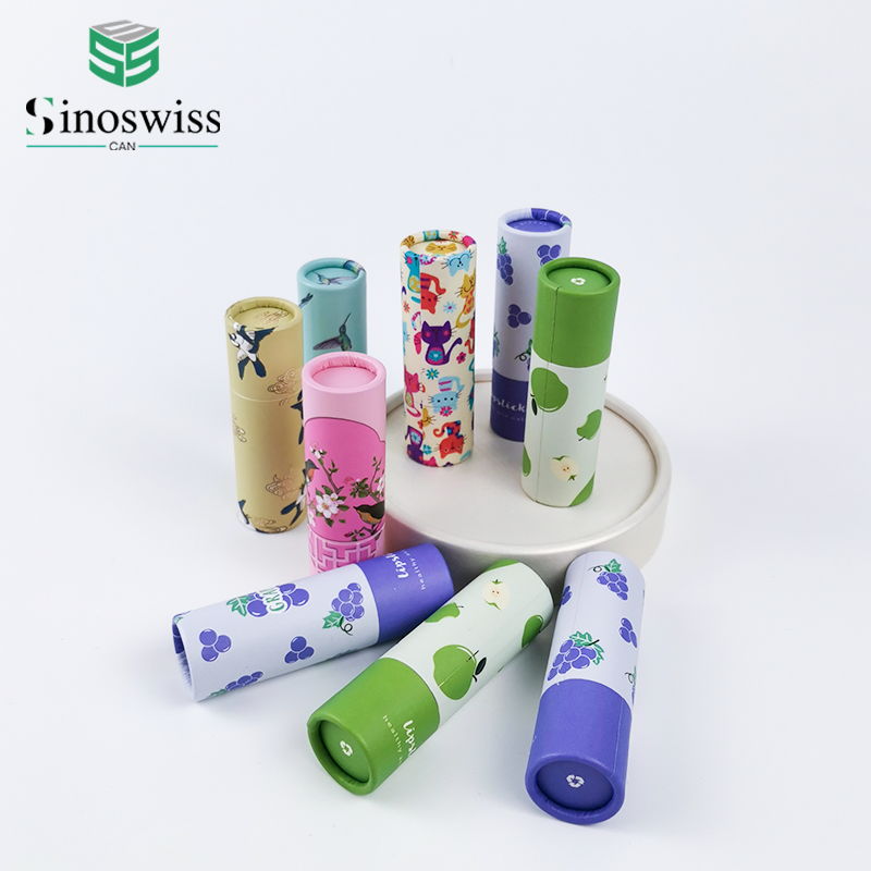Customizable Push Up Recycled Cardboard Lipstick Tubes Kraft Paper Tube For Cosmetics