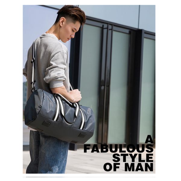 29L Sports Gym Bag Oxford Waterproof Travel Bags With Shoe Pocket