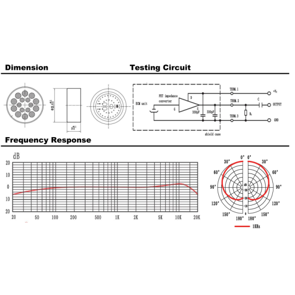 797 AUDIO CZB260-UL 26Mm Cardioid Electret Mic Dynamic Condenser Microphone Capsule Supplier