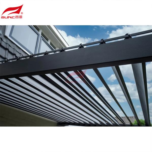 Caramanchão manual da construção de alumínio Louvered retrátil exterior do jardim do caramanchão