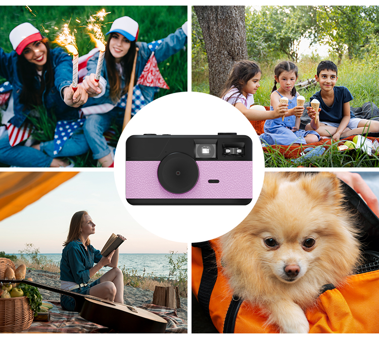 Mini Retro Screenless Digital Point and Shoot Photo Camera Screen-free 8 Mode Filters 8MP Photo LED Flash Camping Snap Camera