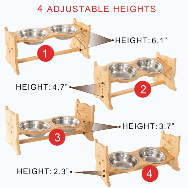 19cm 23.8cm Stainless Steel Elevated Dog Bowls BPA Free